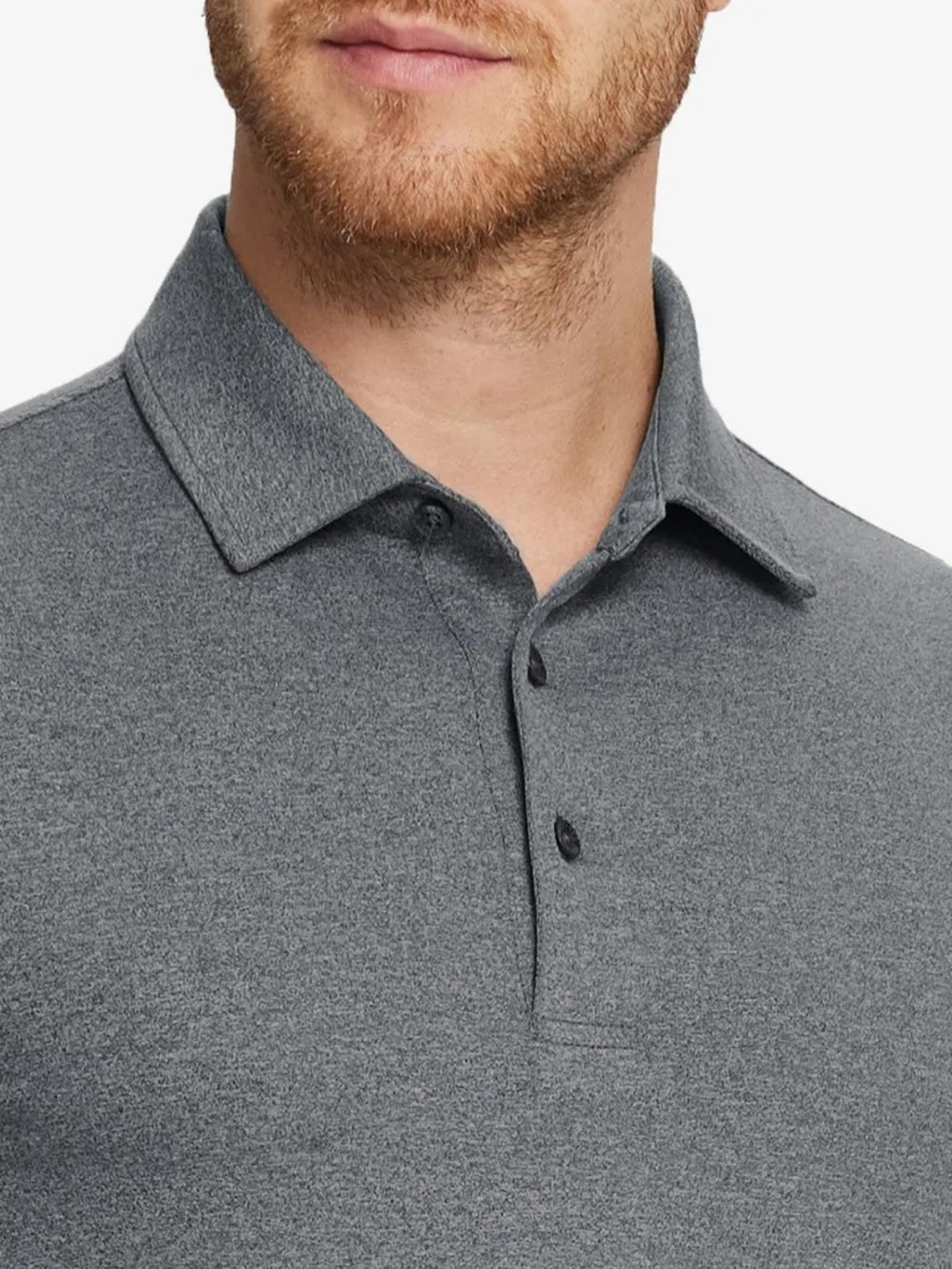NWT Maelreg Skin-friendly Long Sleeve Melange‎ Polo Grey Heather B80